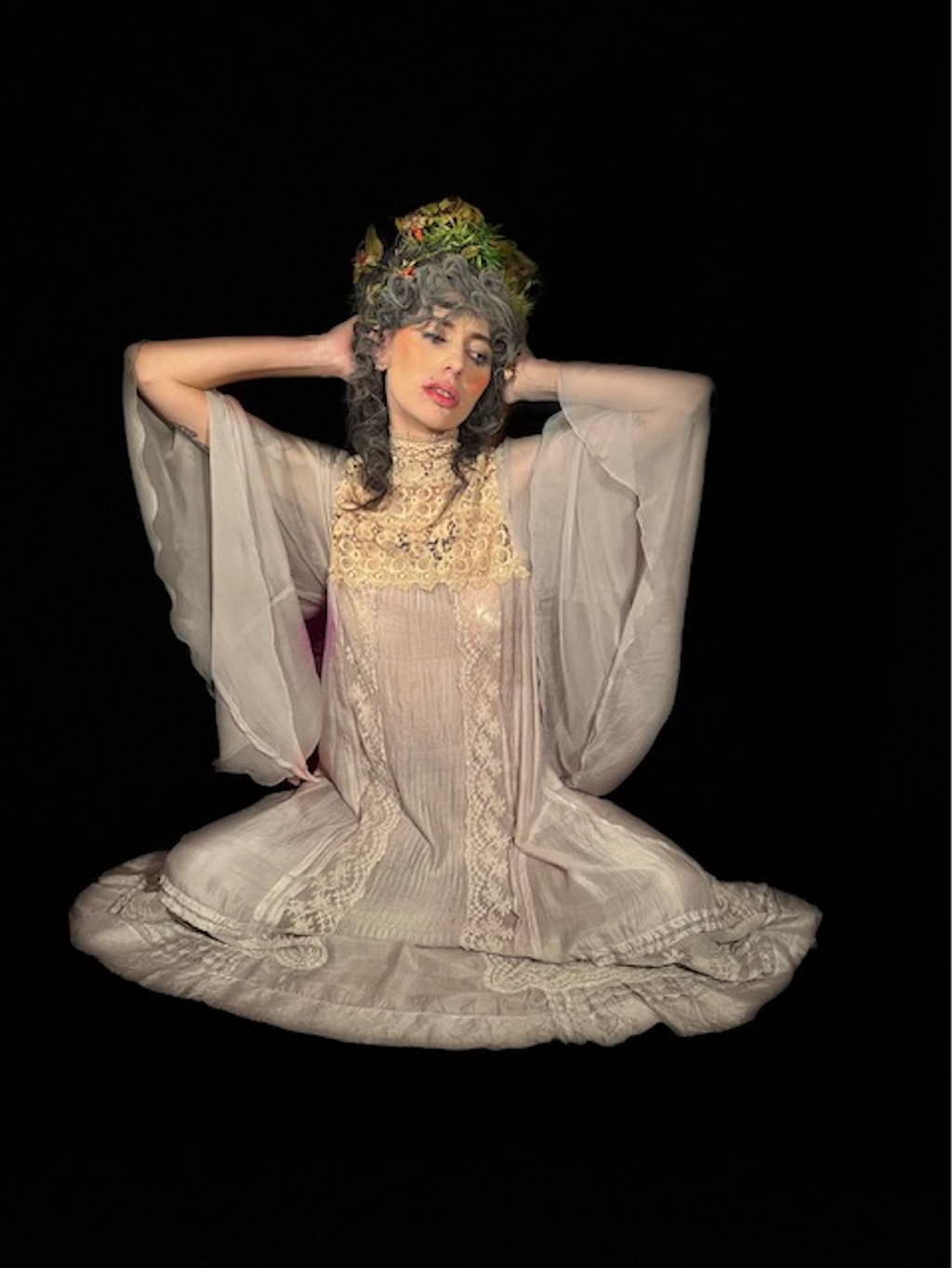 Cloud Bursting Dress Tea length Baby Doll Dress