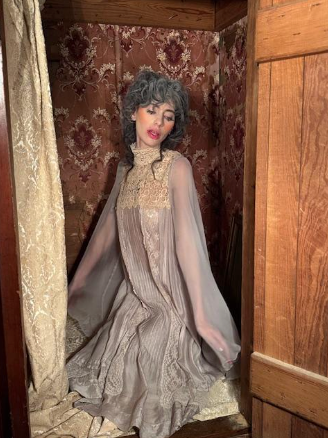 Cloud Bursting Dress Tea length Baby Doll Dress