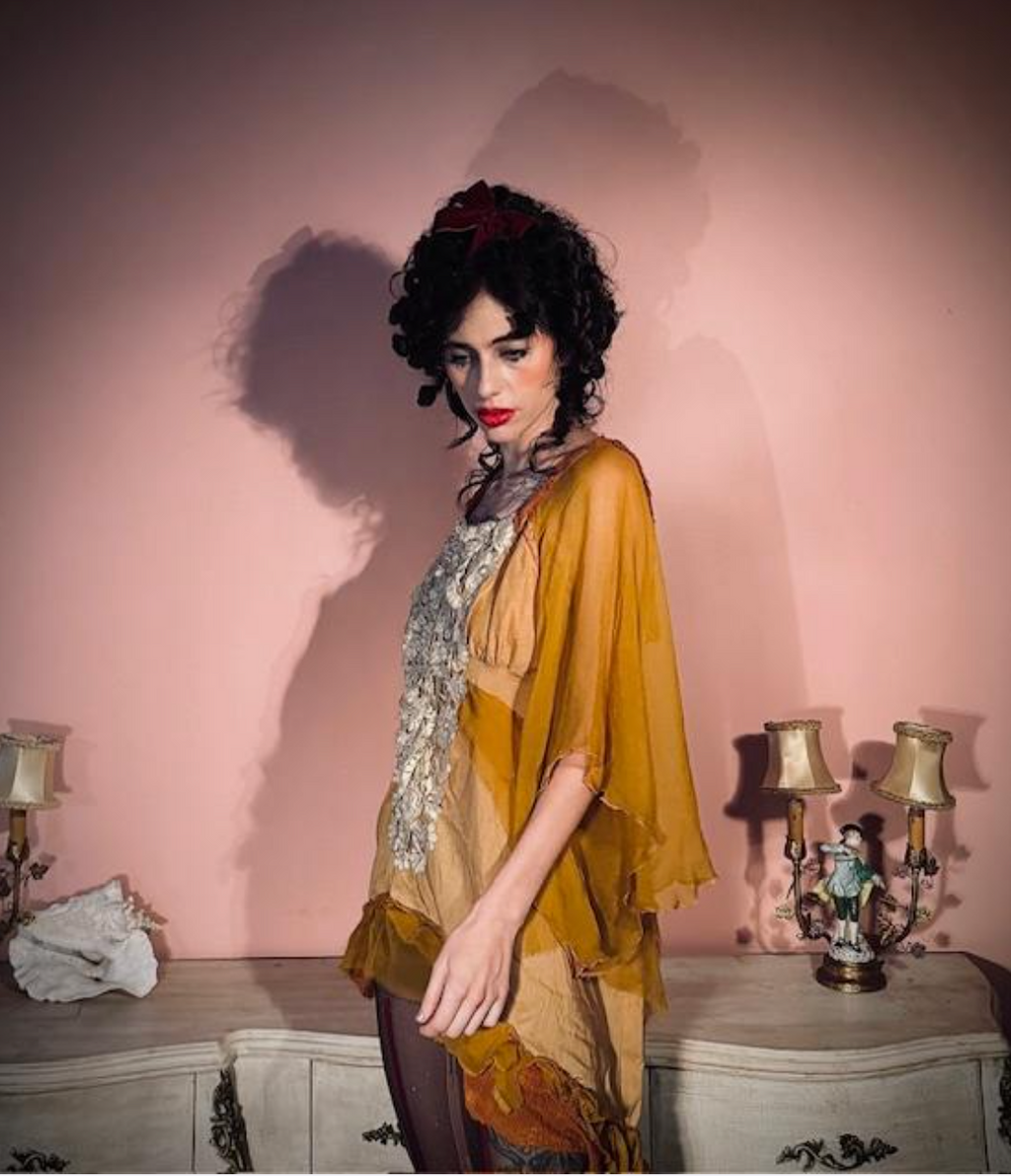 The Valmont High Low top or Dress Edwardian Glass Pearls