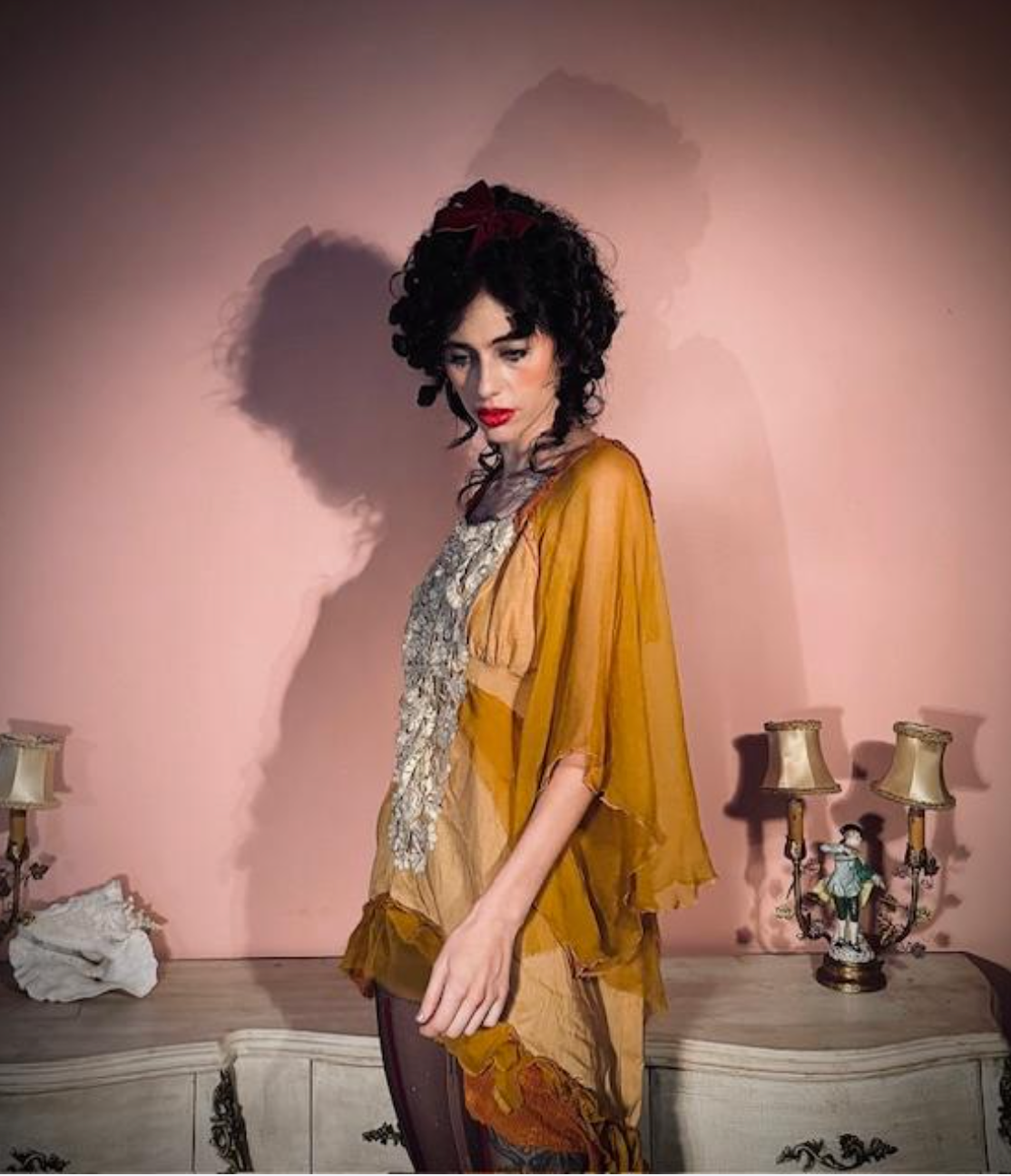 The Valmont High Low top or Dress Edwardian Glass Pearls