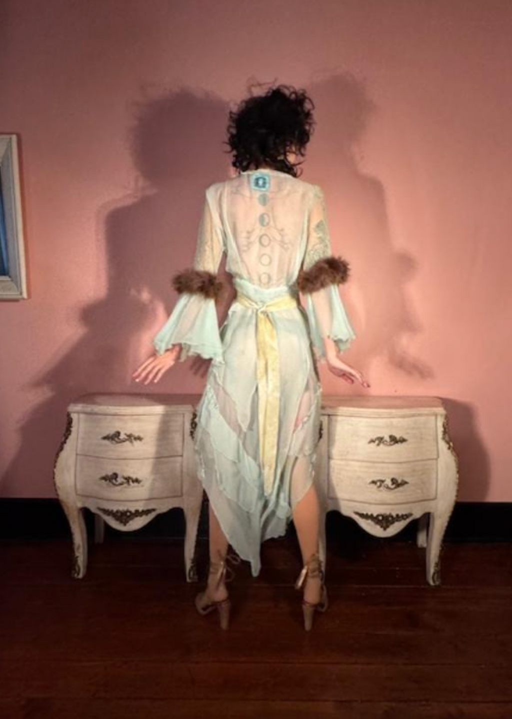 New Boudoir Queen "Gina_ Dress High Low Silk Chiffon One of a kind