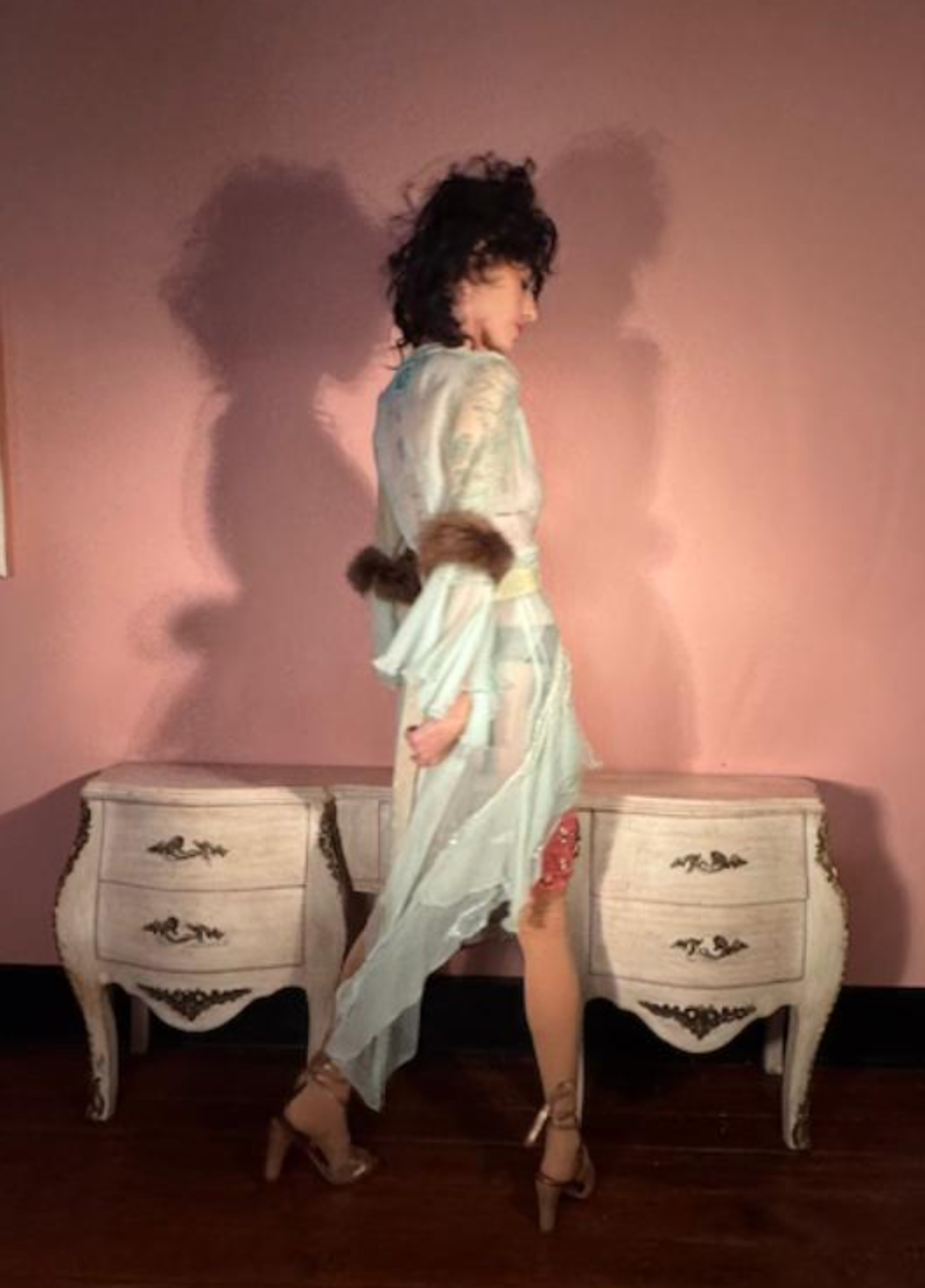 New Boudoir Queen "Gina_ Dress High Low Silk Chiffon One of a kind