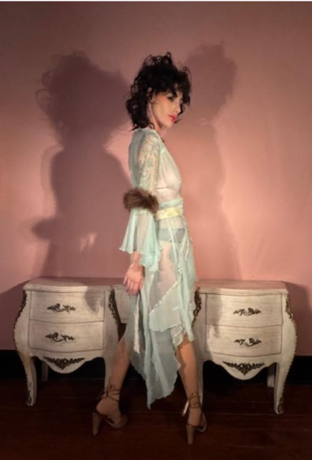 New Boudoir Queen "Gina_ Dress High Low Silk Chiffon One of a kind