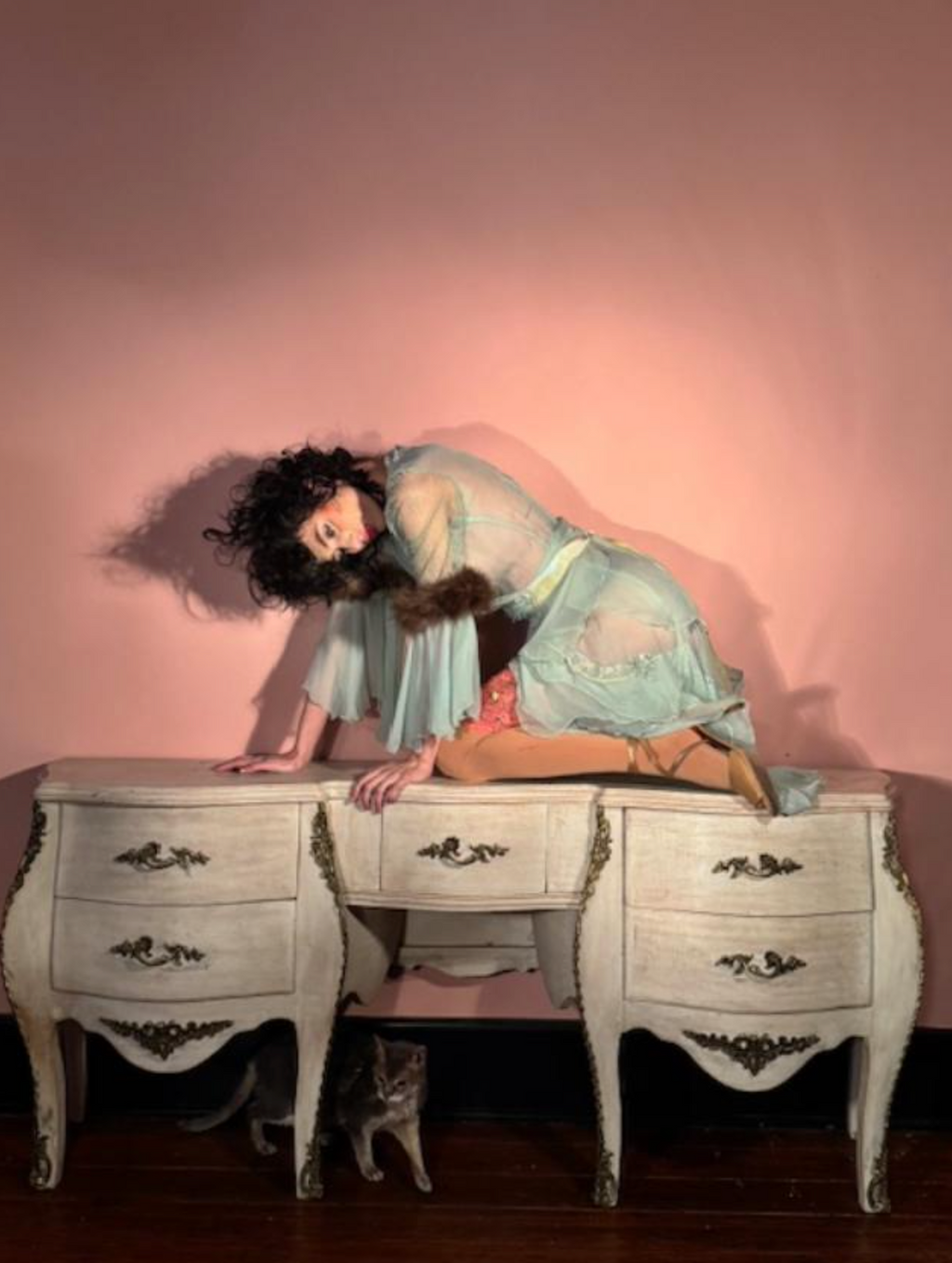 New Boudoir Queen "Gina_ Dress High Low Silk Chiffon One of a kind