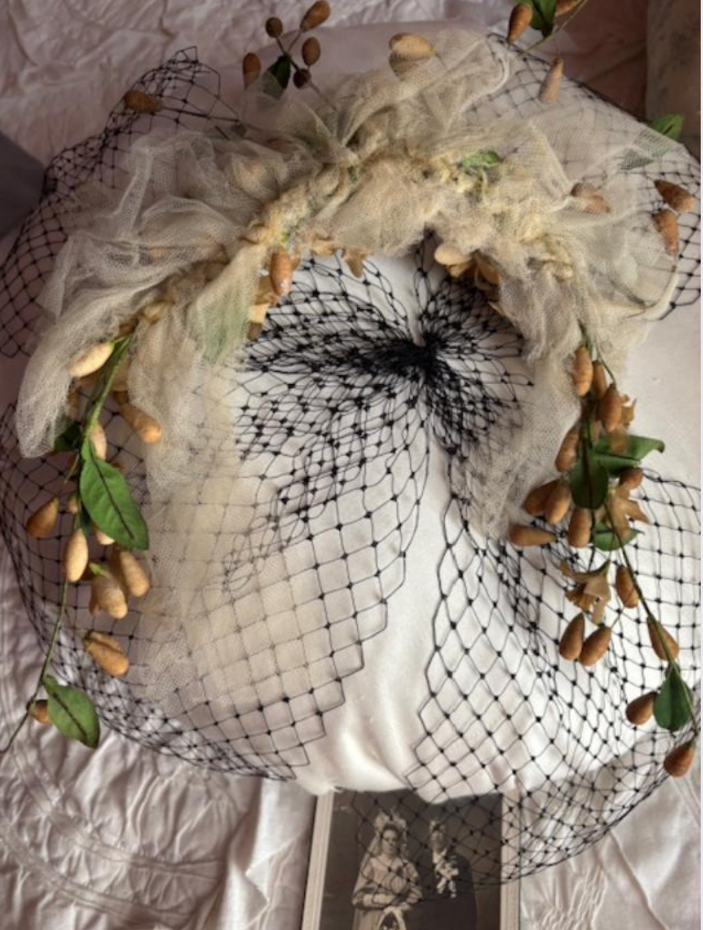The Broken Bride Head Miss Havisham Veil as is from a 125 year old  includes photo