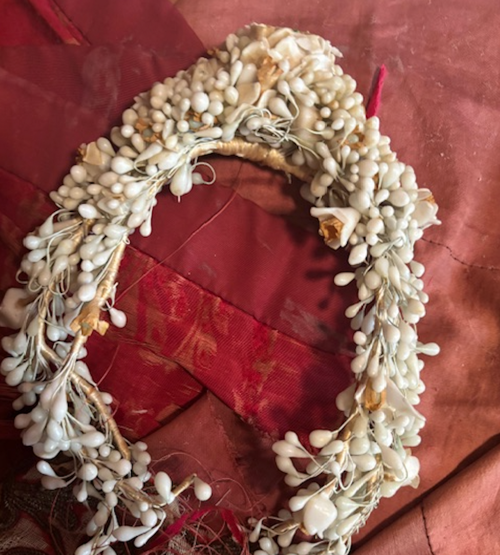 Vintage Large Beautiful Wax Bridal Crown Circa Unknown (estate find)