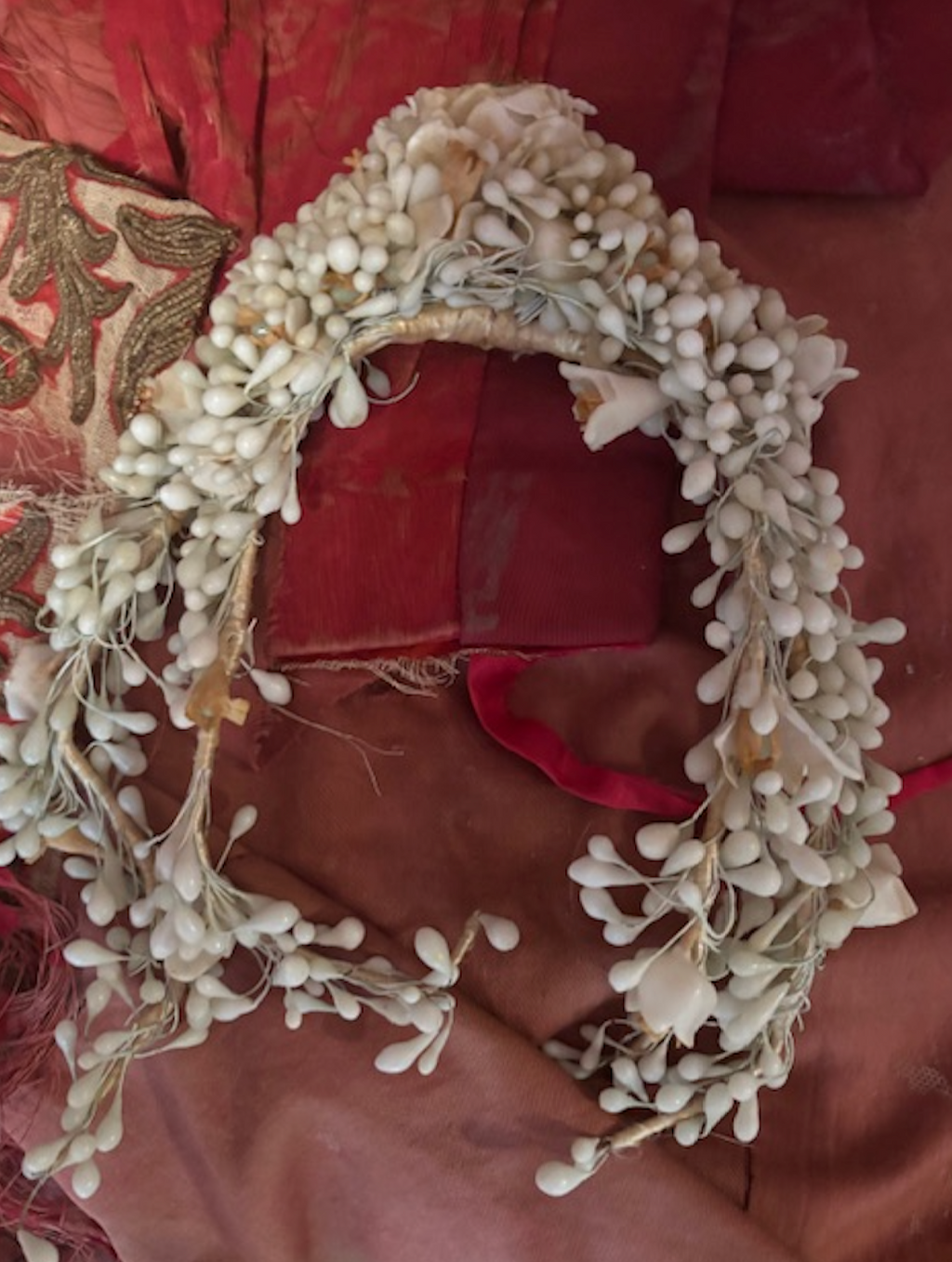 Vintage Large Beautiful Wax Bridal Crown Circa Unknown (estate find)