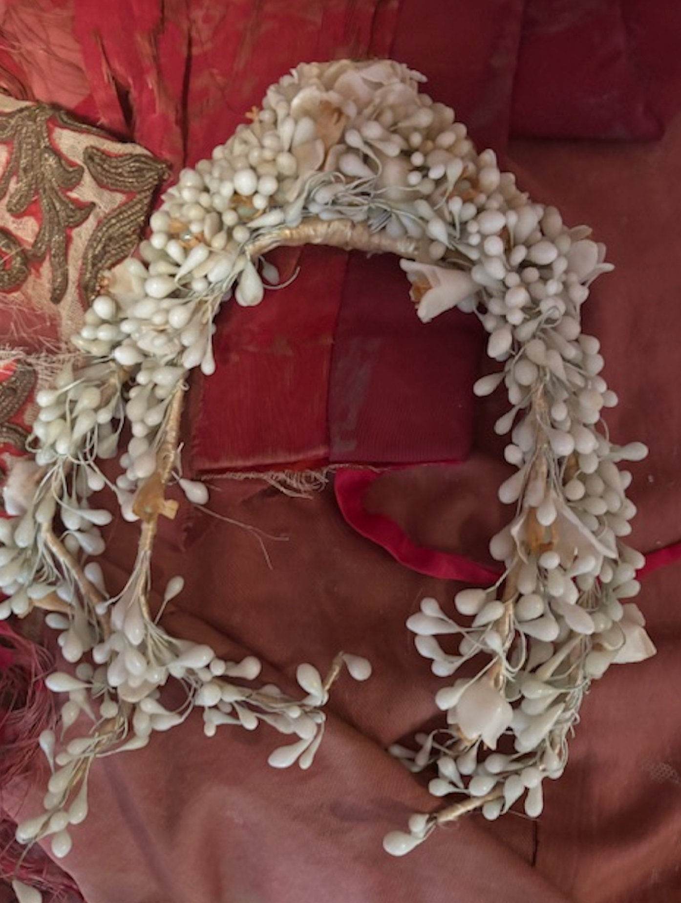 Vintage Large Beautiful Wax Bridal Crown Circa Unknown (estate find)