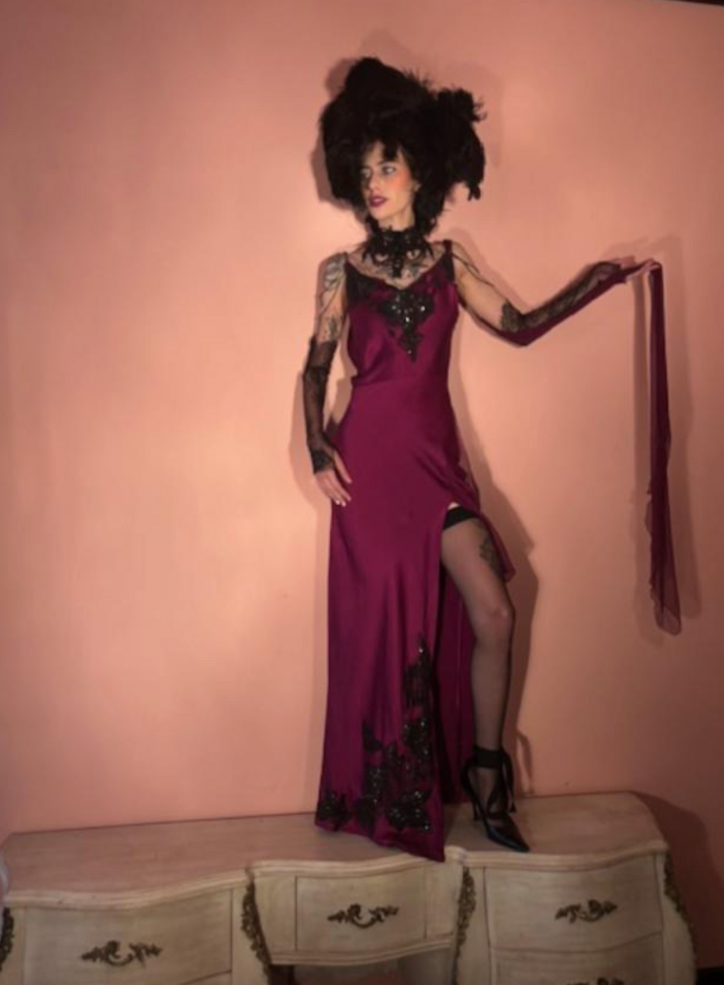 Boudoir Queen Custom Red Carpet Evening Gown Slip Dress