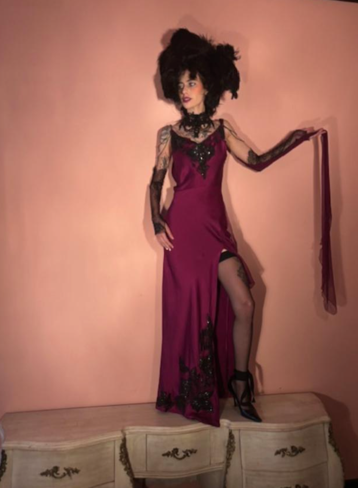 Boudoir Queen Custom Red Carpet Evening Gown Slip Dress