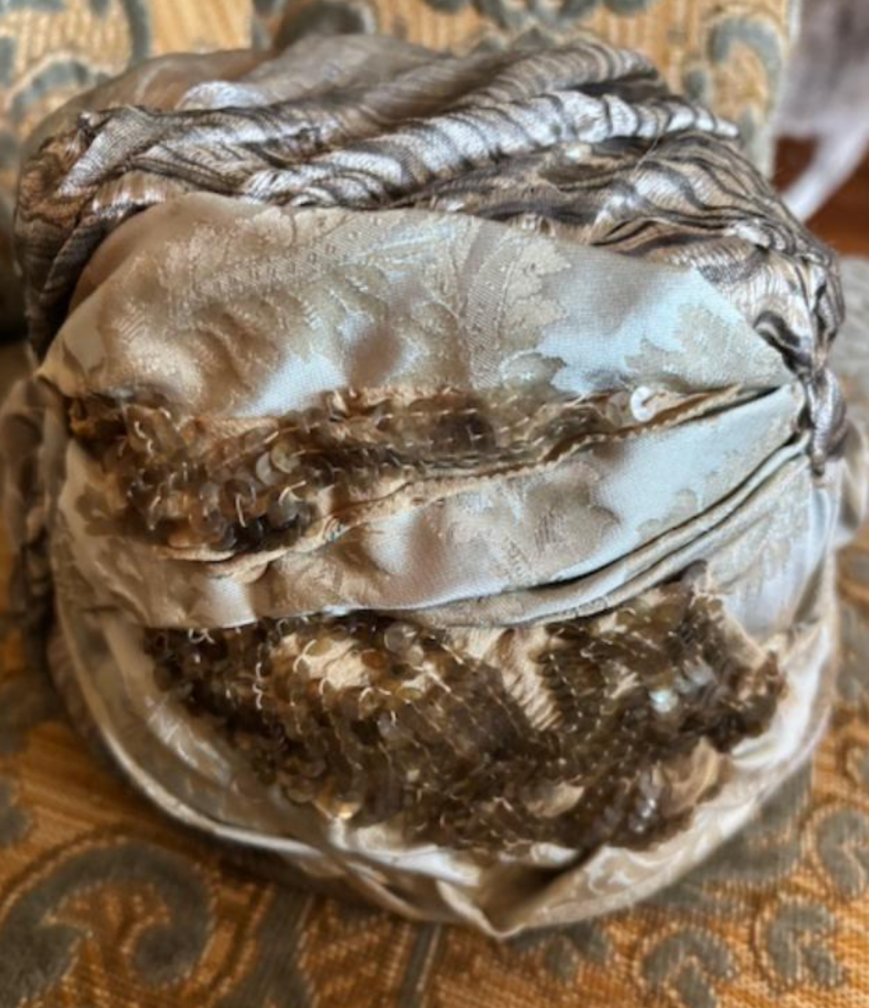 Boudoir Queen Custom Turban Pillbox Hat Sea Foam Green Lovely