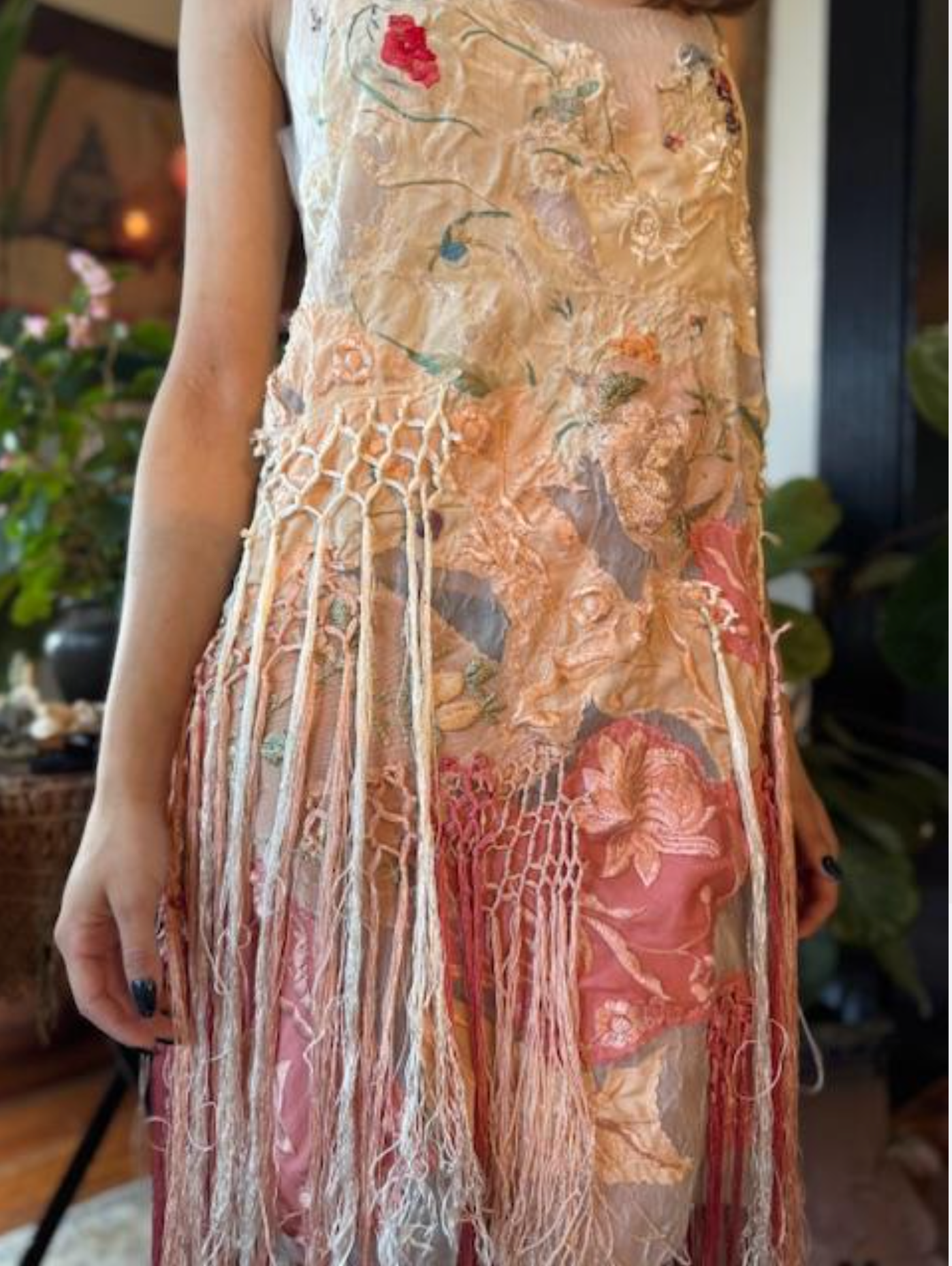 ETTA Dress On a bed of Cream Organdy Authentic 1920's fabrics a Boudoir Queen Original