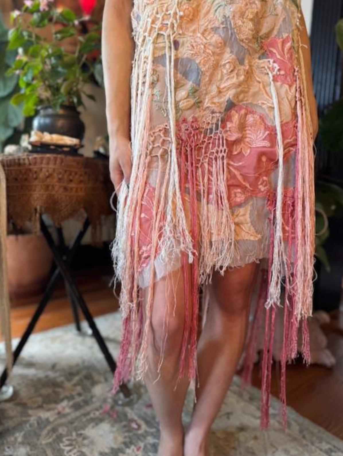 ETTA Dress On a bed of Cream Organdy Authentic 1920's fabrics a Boudoir Queen Original