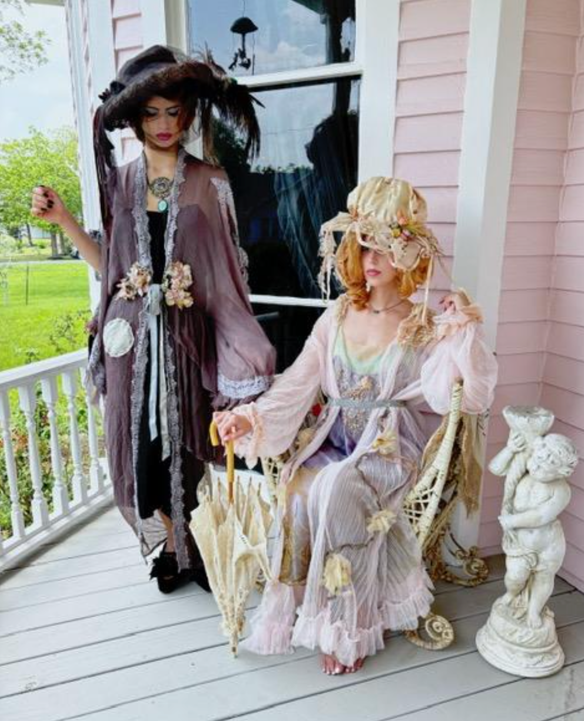 Blossom Duster Vines and white roses A Boudoir Queen Original