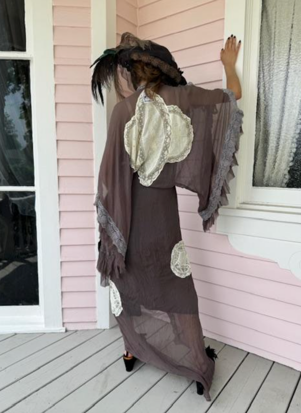 Morgiana Caftan Duster Boudoir Queen Original Open Shoulder Ties at Arm