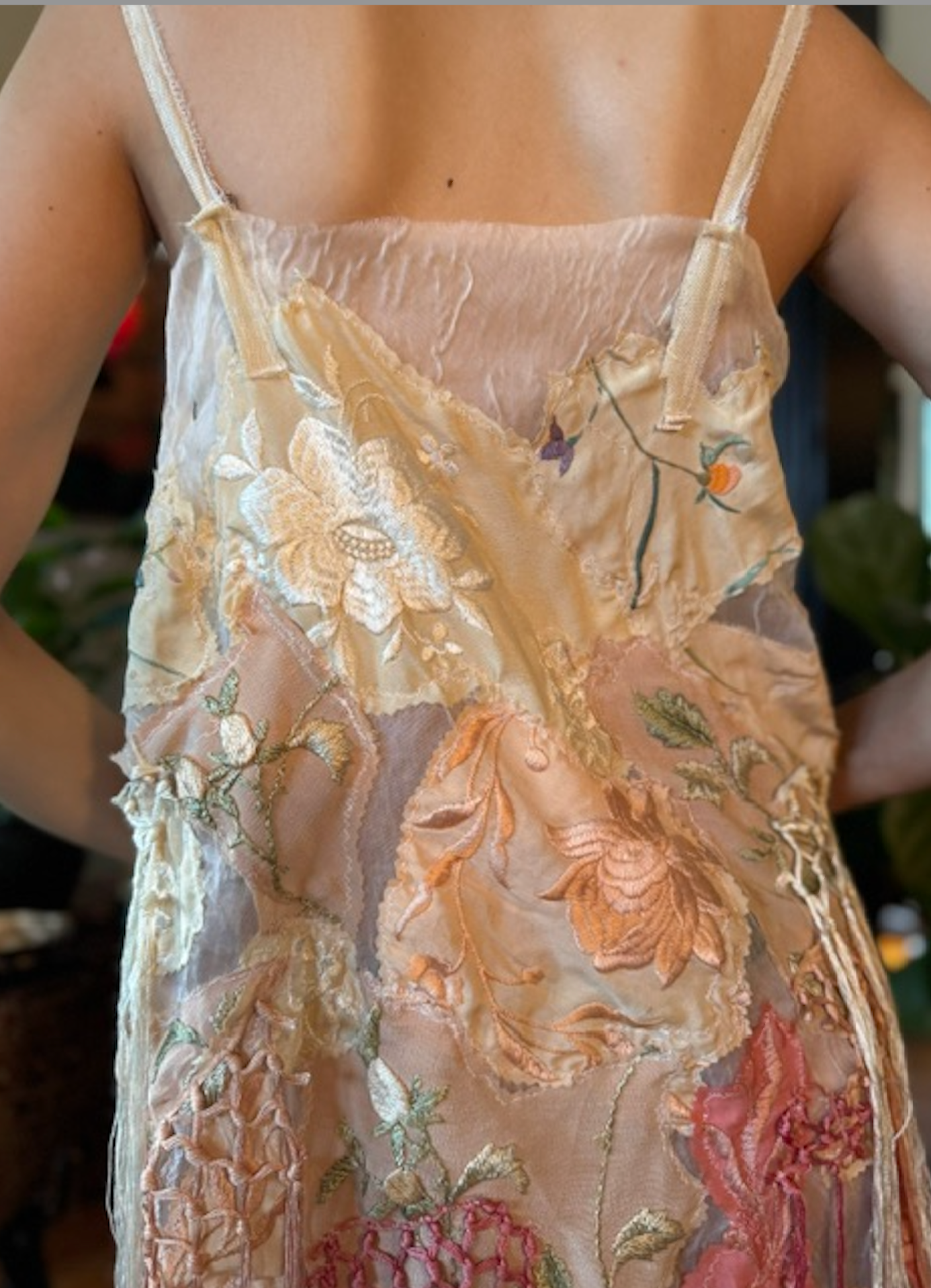 ETTA Dress On a bed of Cream Organdy Authentic 1920's fabrics a Boudoir Queen Original