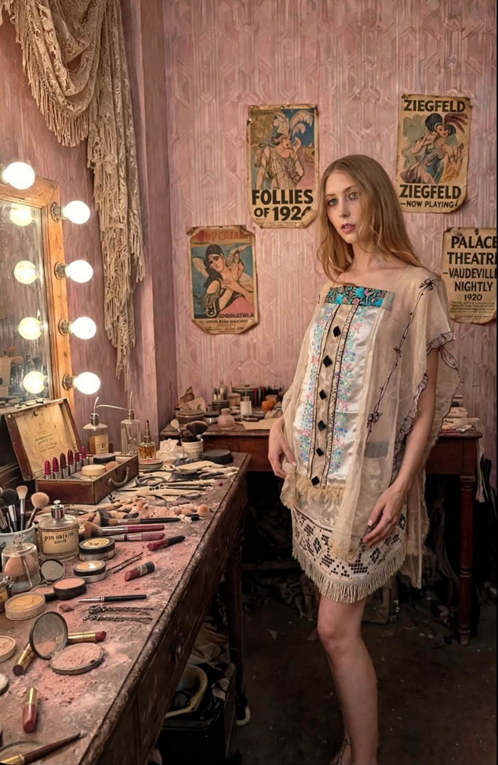 Flash Sale Gorgeous Edwardian Lace and Satin Tabard Boudoir Queen