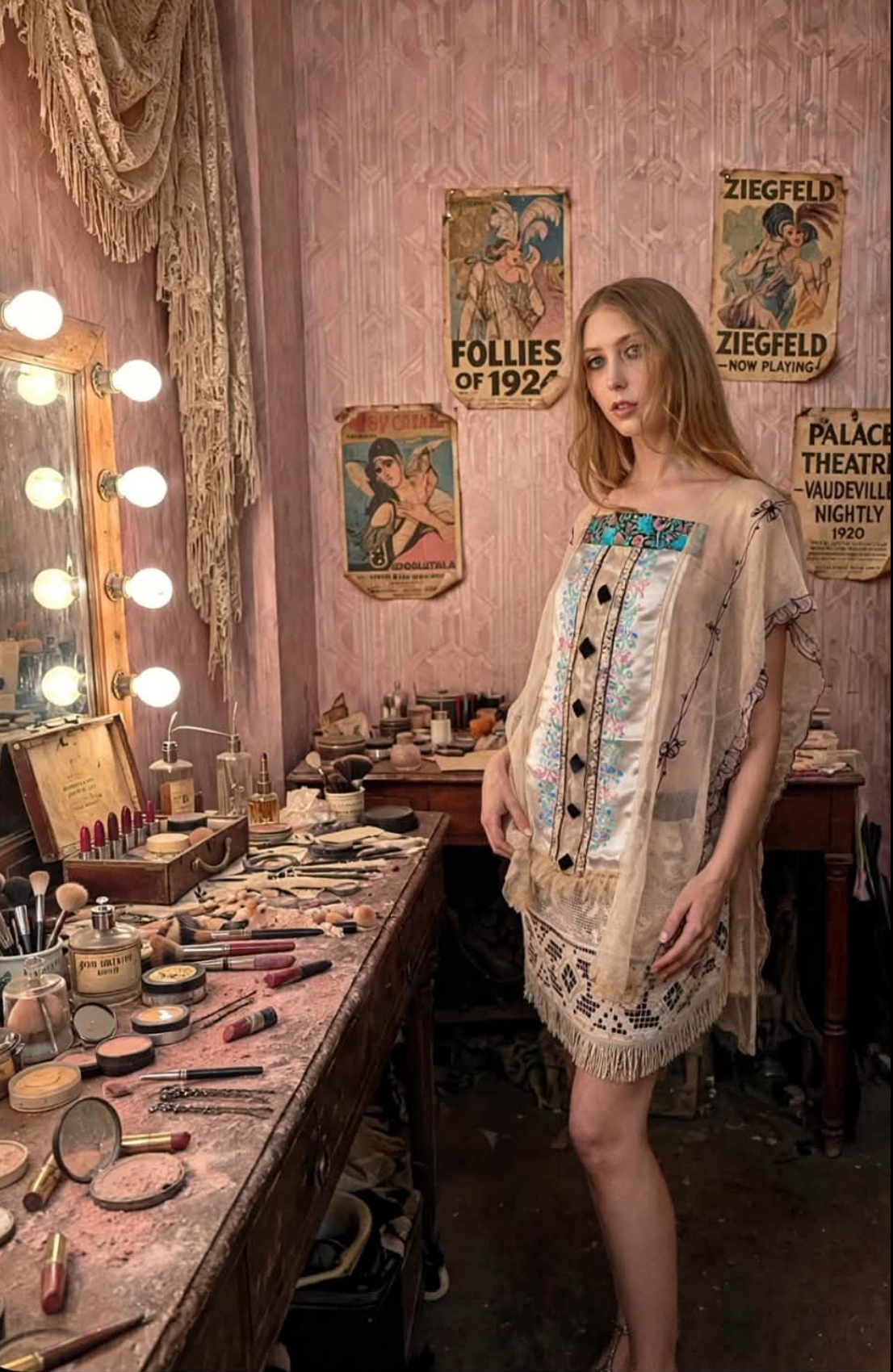 Flash Sale Gorgeous Edwardian Lace and Satin Tabard Boudoir Queen