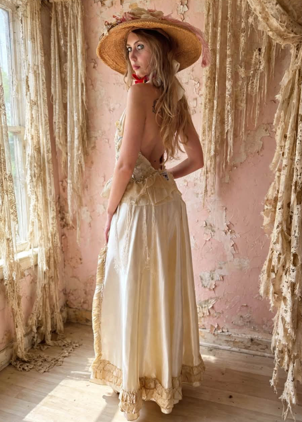 Glory in the Flower Poetic Satin Halter Dress Boudoir Queen Original