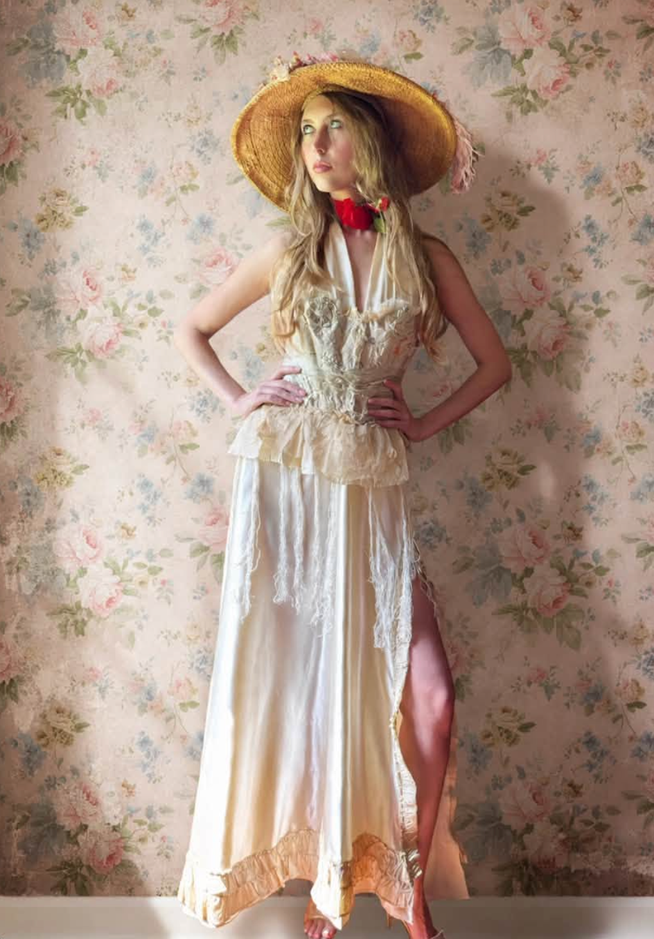 Glory in the Flower Poetic Satin Halter Dress Boudoir Queen Original