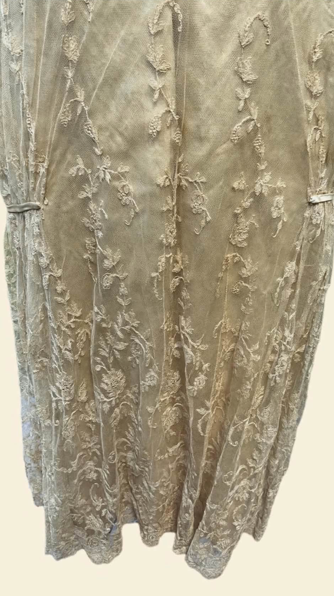 1925 Tambour Lace Chemise Dress with Drop  waist