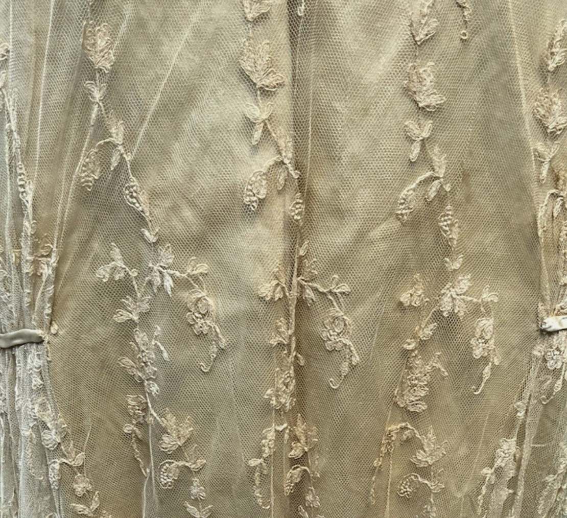 1925 Tambour Lace Chemise Dress with Drop  waist