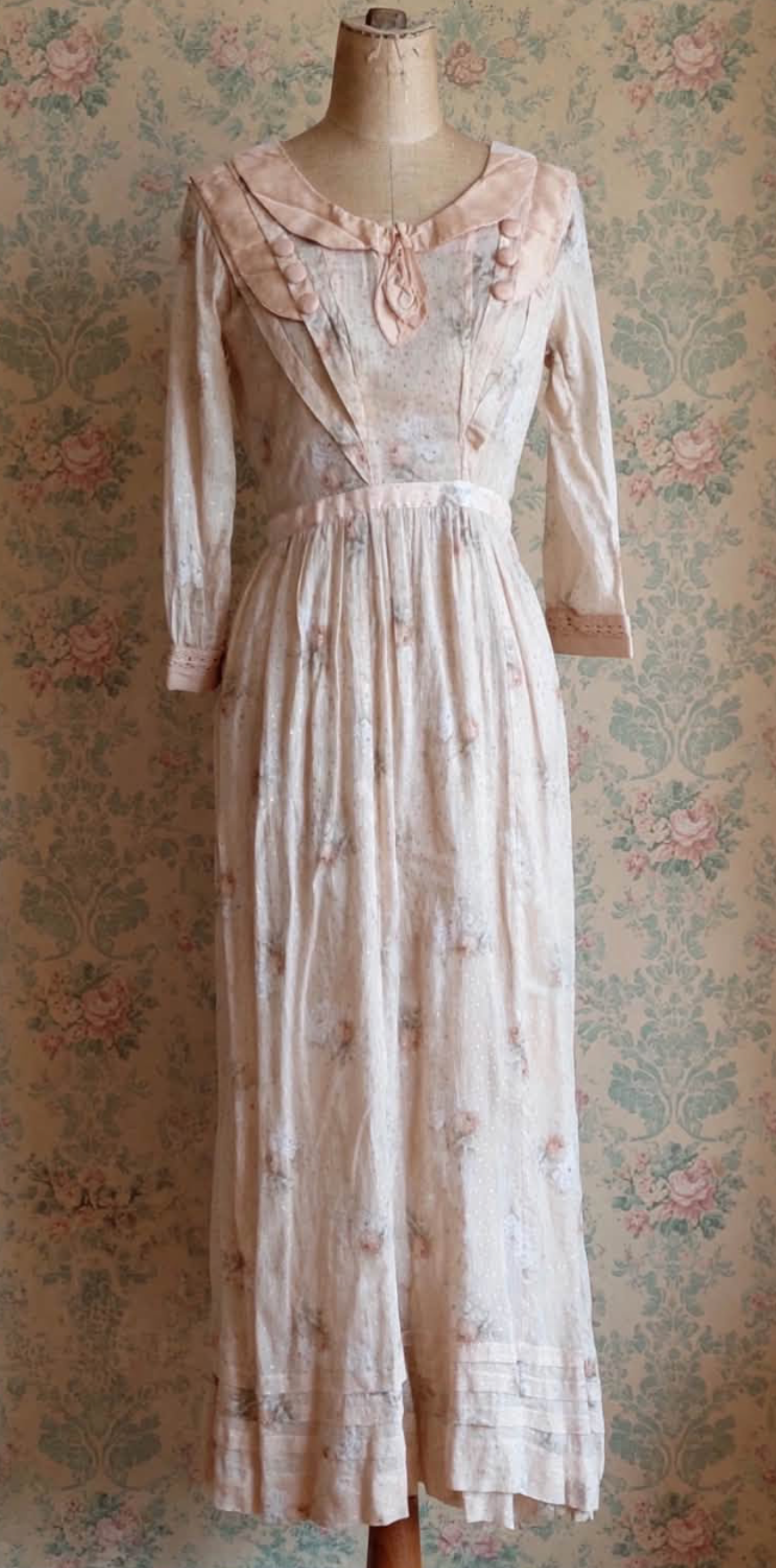 Floral Edwardian Afternoon Lingerie Dress 1910-1914
