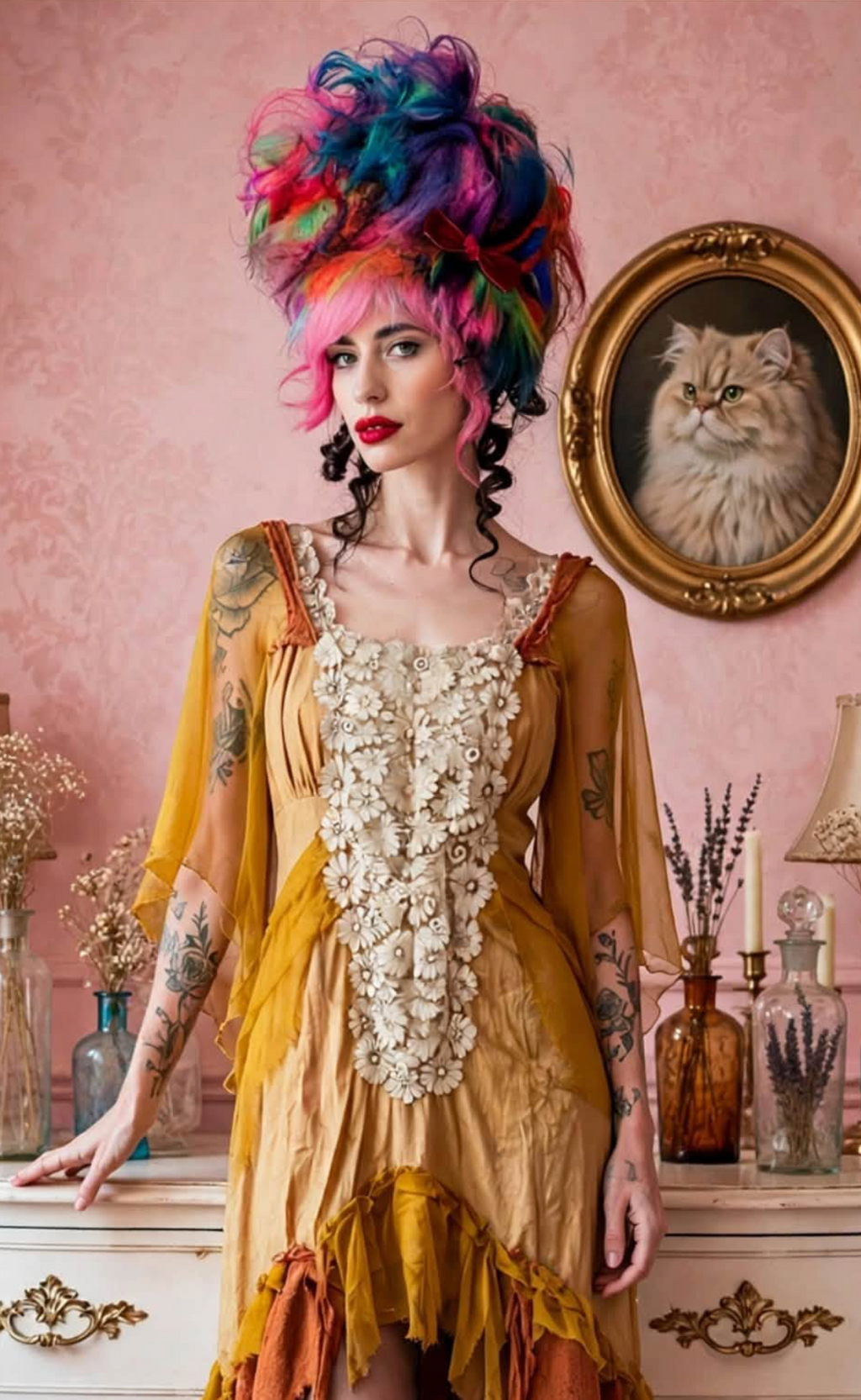 The Valmont High Low top or Dress Edwardian Glass Pearls