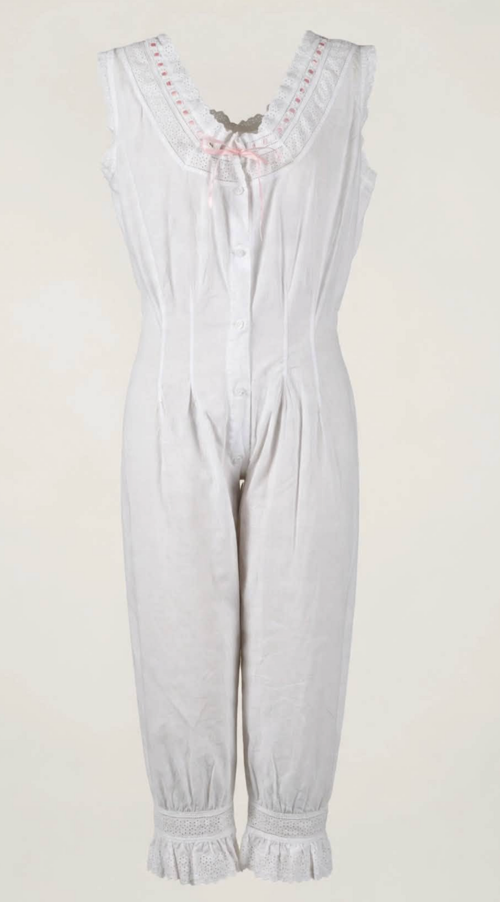 Rare M one piece CENTENARY BRAND HORROCKSES CLOTH 1910-1914 Split Crotch "corset cover and drawers in one" or "combination chemise and drawers."