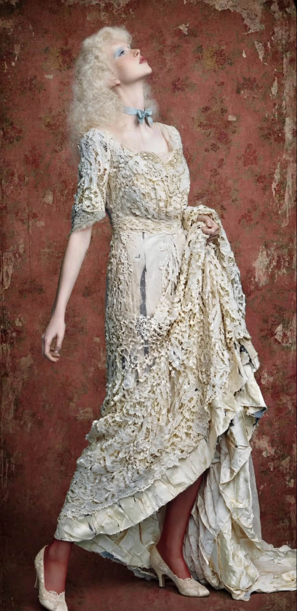 Historical History added Broken Bride Bride Belgian Tape Lace Evening Gown labeled "Kate Ker Lane, Victoria House, 1 Kensington High St. W"