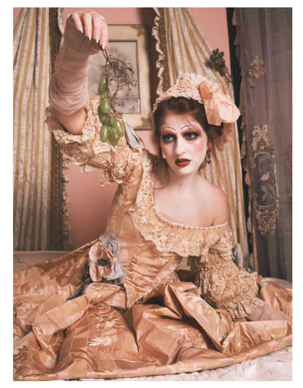 JACK THE RIPPER  "Circa 1920's Lady's and Gents 18th Century Style Fancy Dress Costumes, labelled W Clarkson Perruquier Costumier Wardour Street"