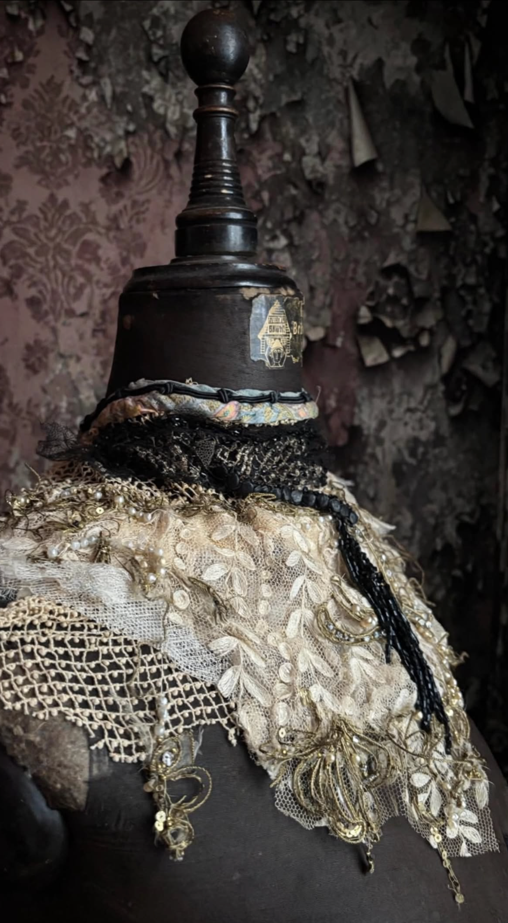 Cyprians Collar Boudoir Queen Textile Bib Collar Nice textile Art