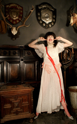 SURREAL New Red Right Hand Zipper Dress Boudoir Queen OOAK Victorian Whites