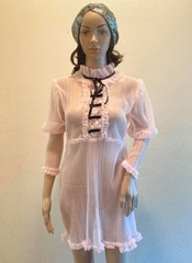 New Arrival Baby Jane Collection Arrow Dress Royal Label Pale Pink and Black Satin Ready to ship