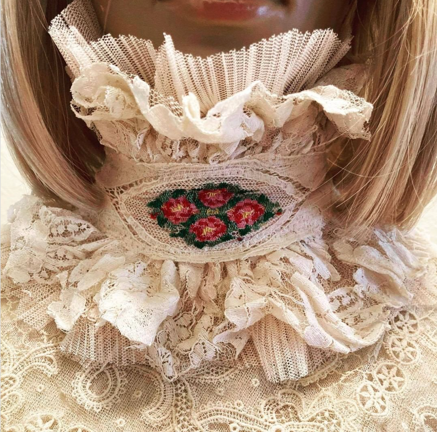 Ivory with Floral Detail custom Gothic Boudoir Queen Royal Label Winchester House Collar // Choker // Neck piece Bridal