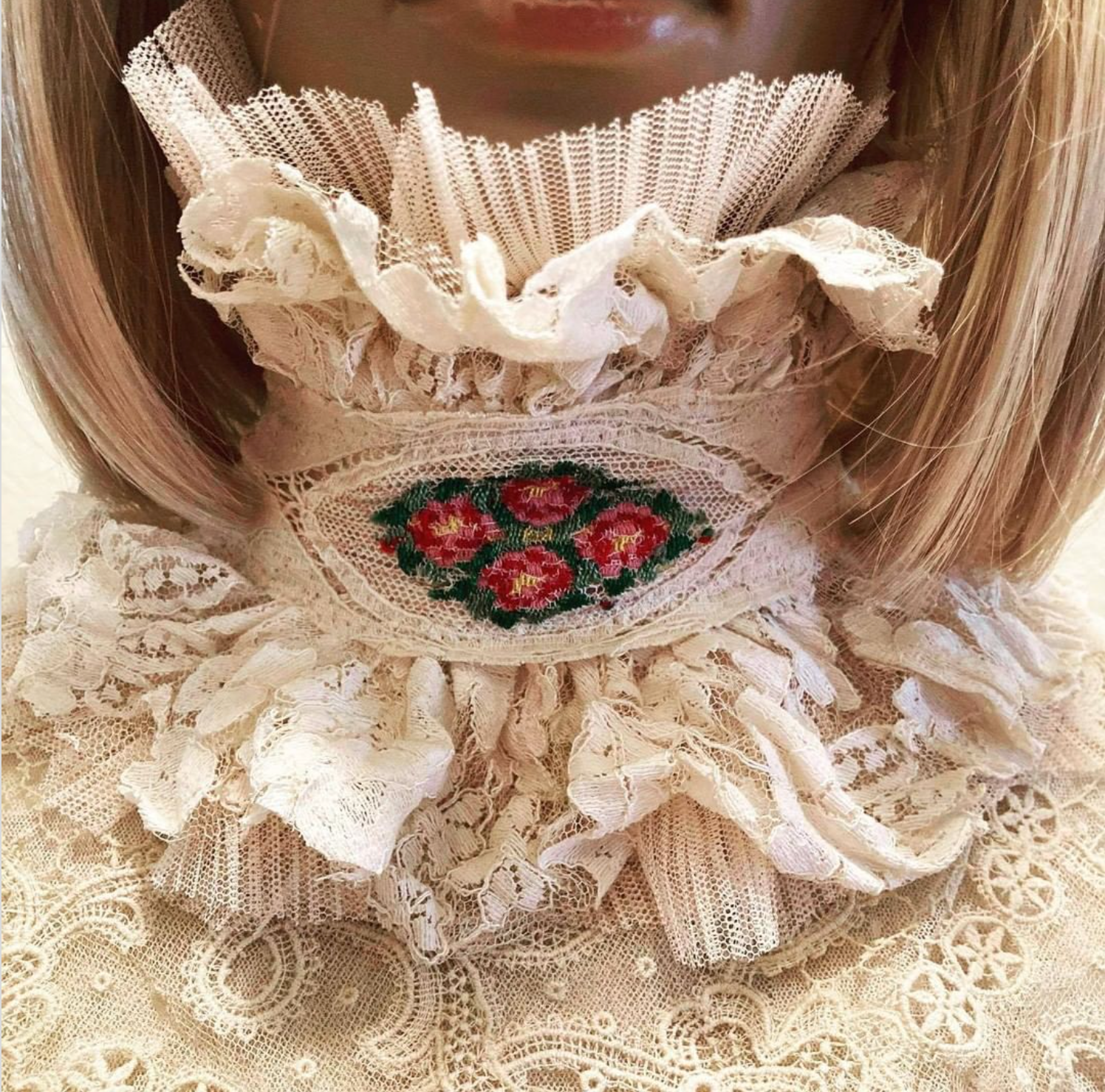 Winchester Collection Ivory with Floral Detail custom Gothic Boudoir Queen Royal Label Winchester House Collar // Choker // Neck piece Bridal