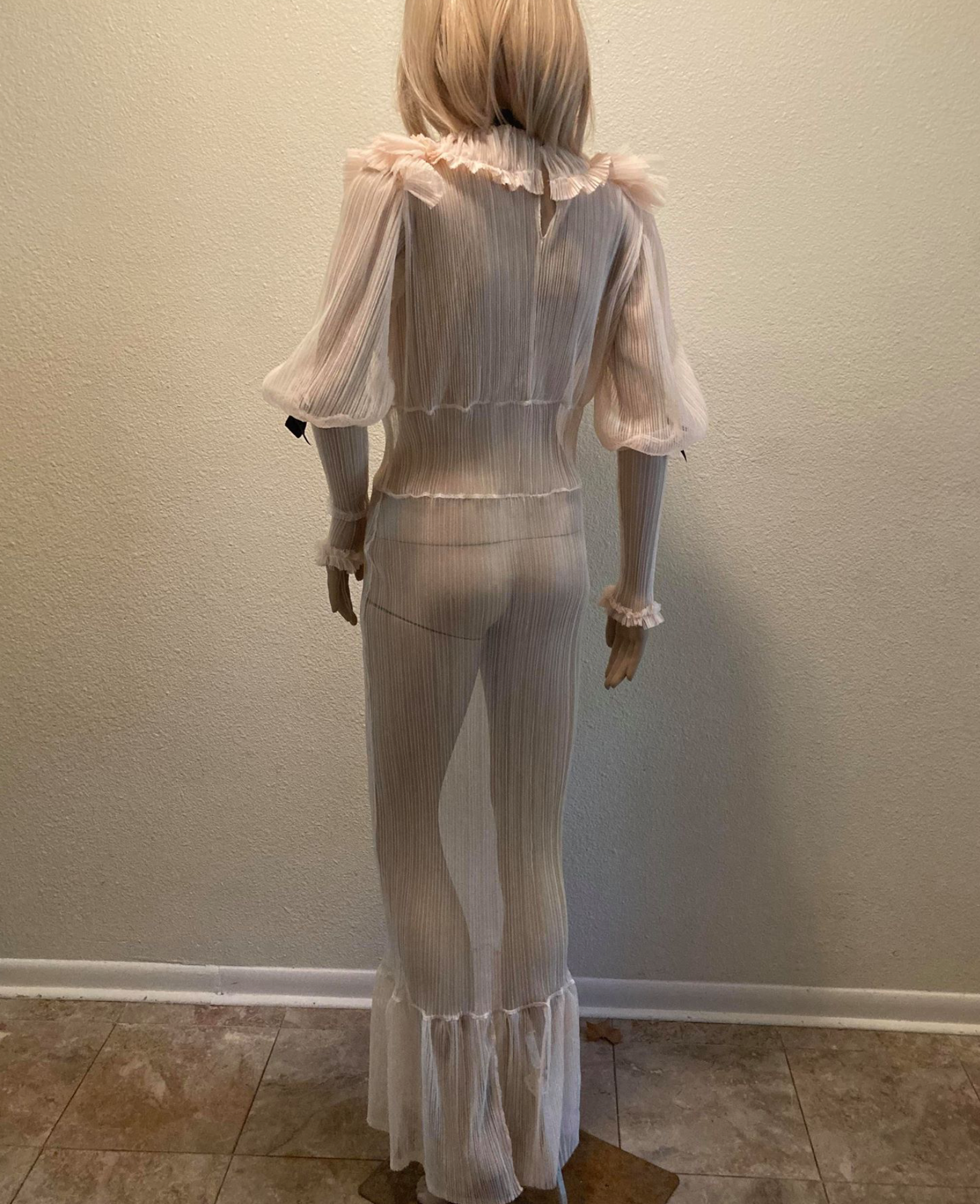SOLD The Arrow Extended Version Dress Mutton Sleeve Black Satin Embellishments One of a Kind