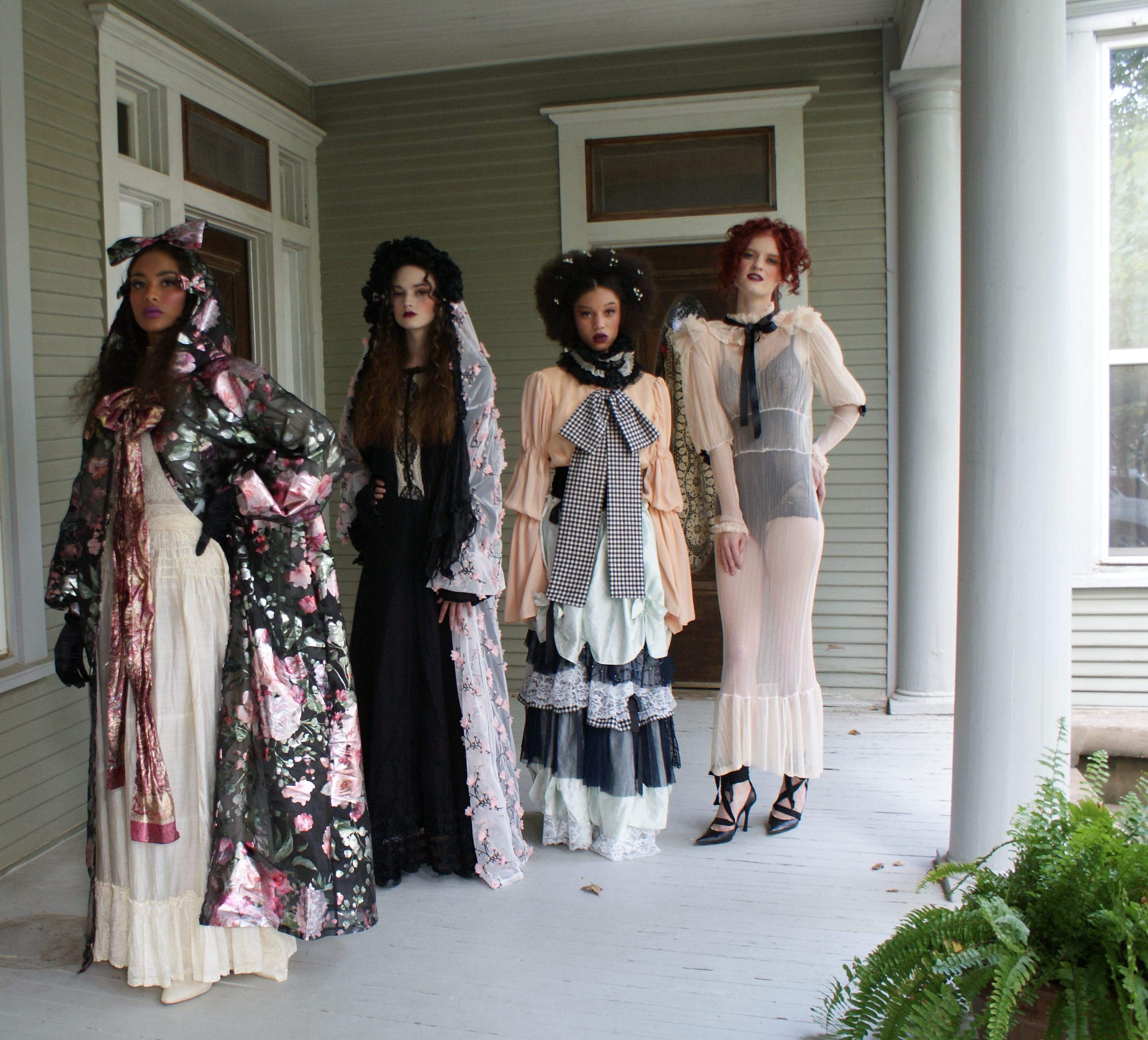 SOLD The Arrow Extended Version Dress Mutton Sleeve Black Satin Embellishments One of a Kind
