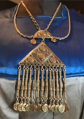 Edie Segwick Vibes Absolutely Gorgeous Napoleon Coins, Egyptian Revival Necklace