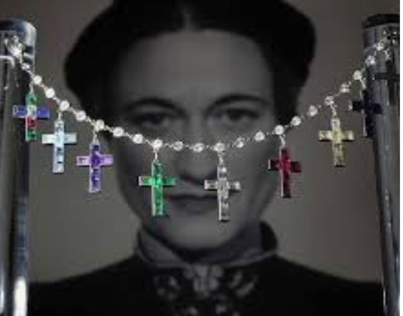 Duchess of Windsor's Style Blue Crystal Cross Copy