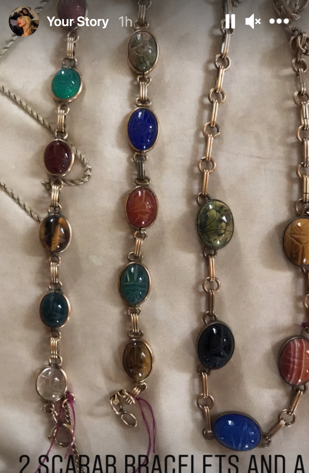 Gorgeous Scarab Choker 17" Authentic 1960s