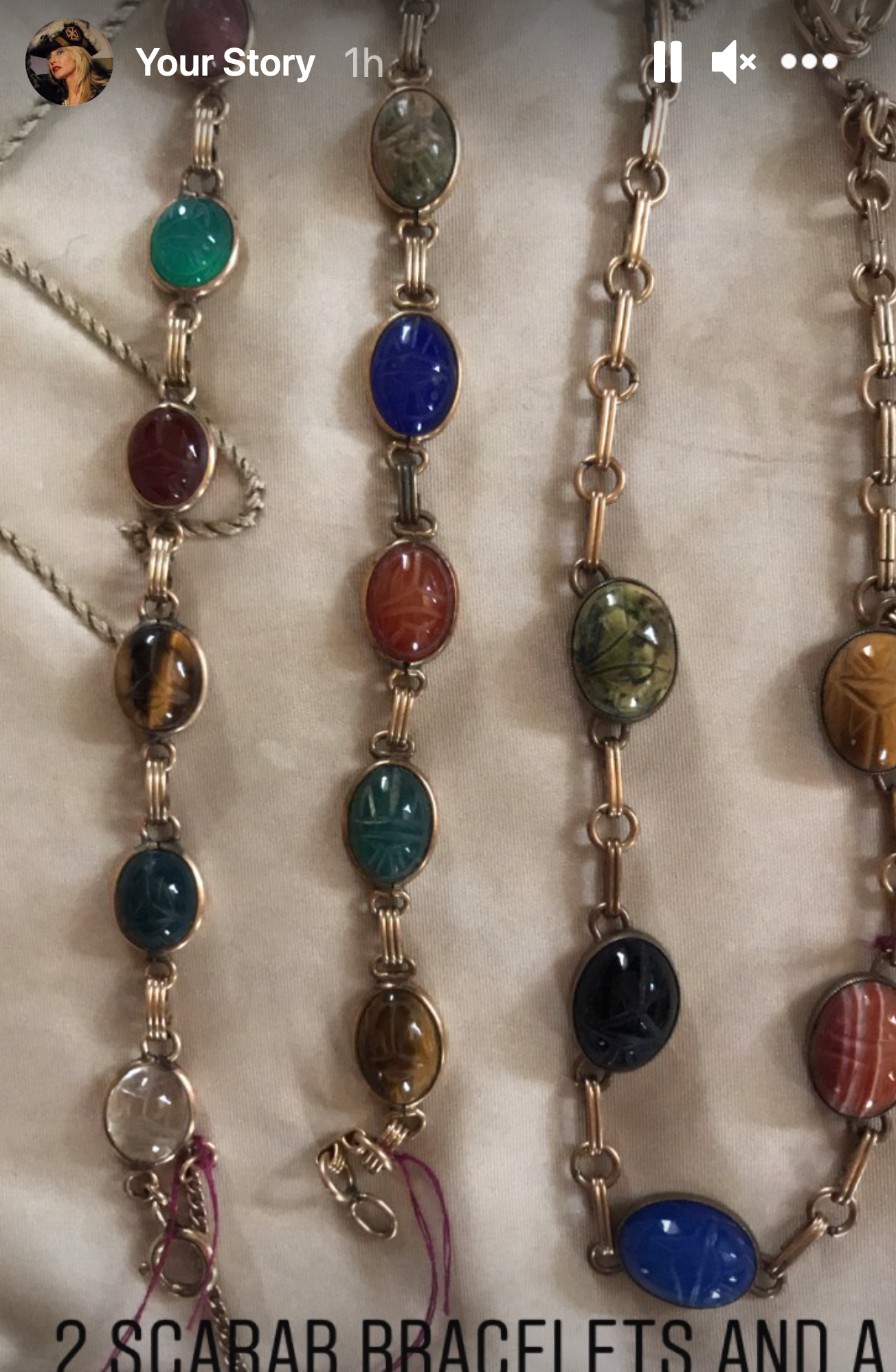Gorgeous Scarab Choker 17" Authentic 1960s