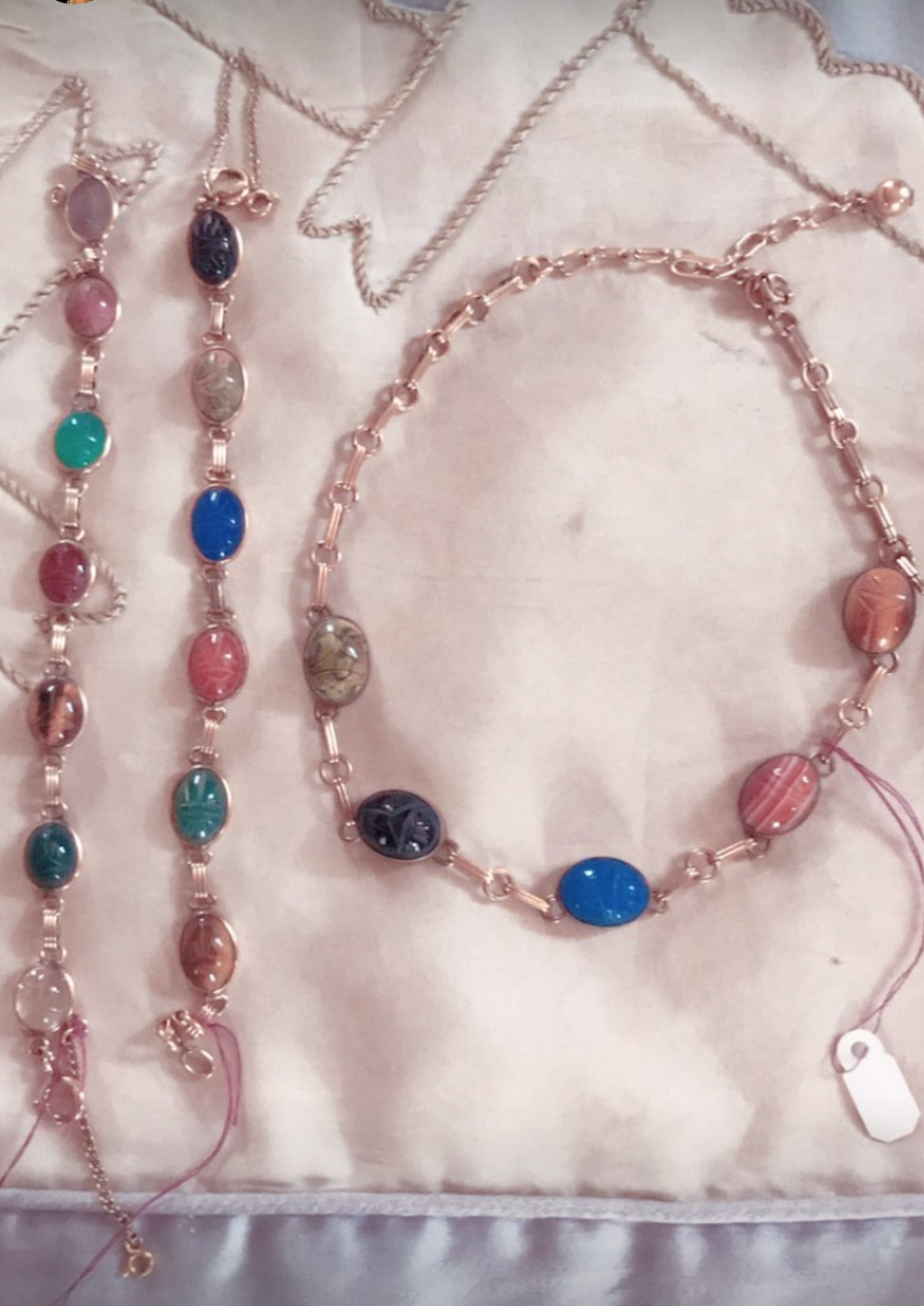 Gorgeous Scarab Choker 17" Authentic 1960s