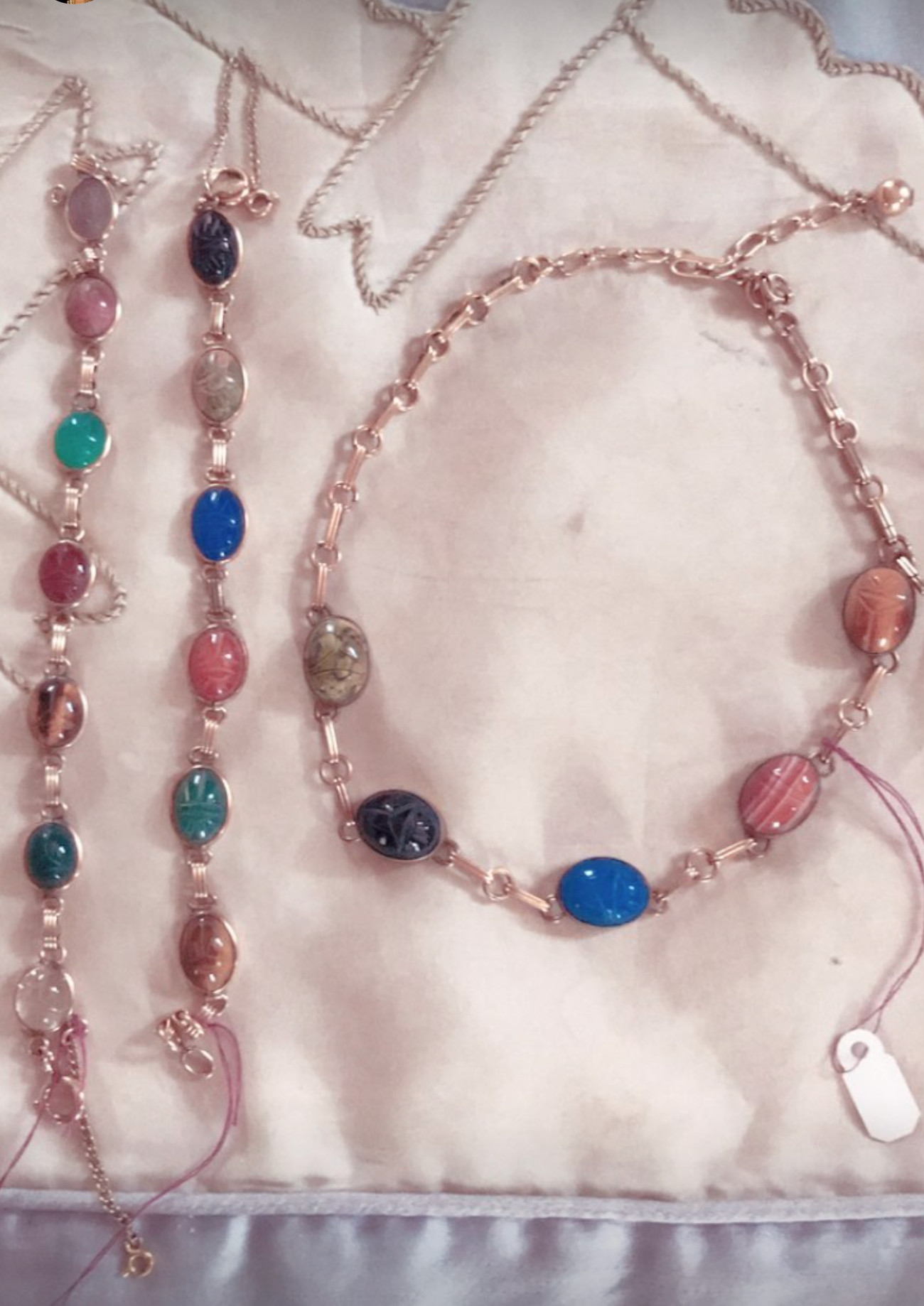 Gorgeous Scarab Choker 17" Authentic 1960s