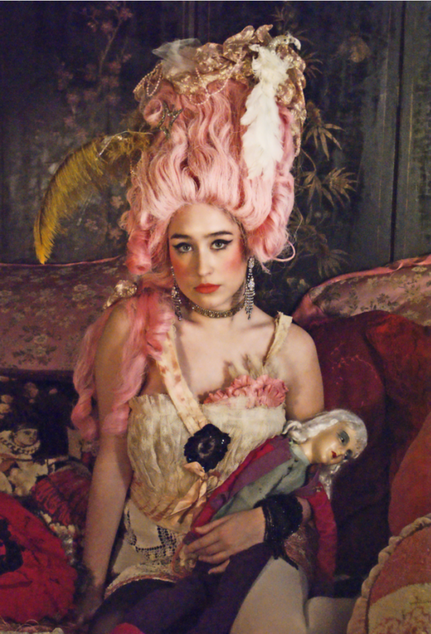 PINK MARIE ANTOINETTE POWDER WIG