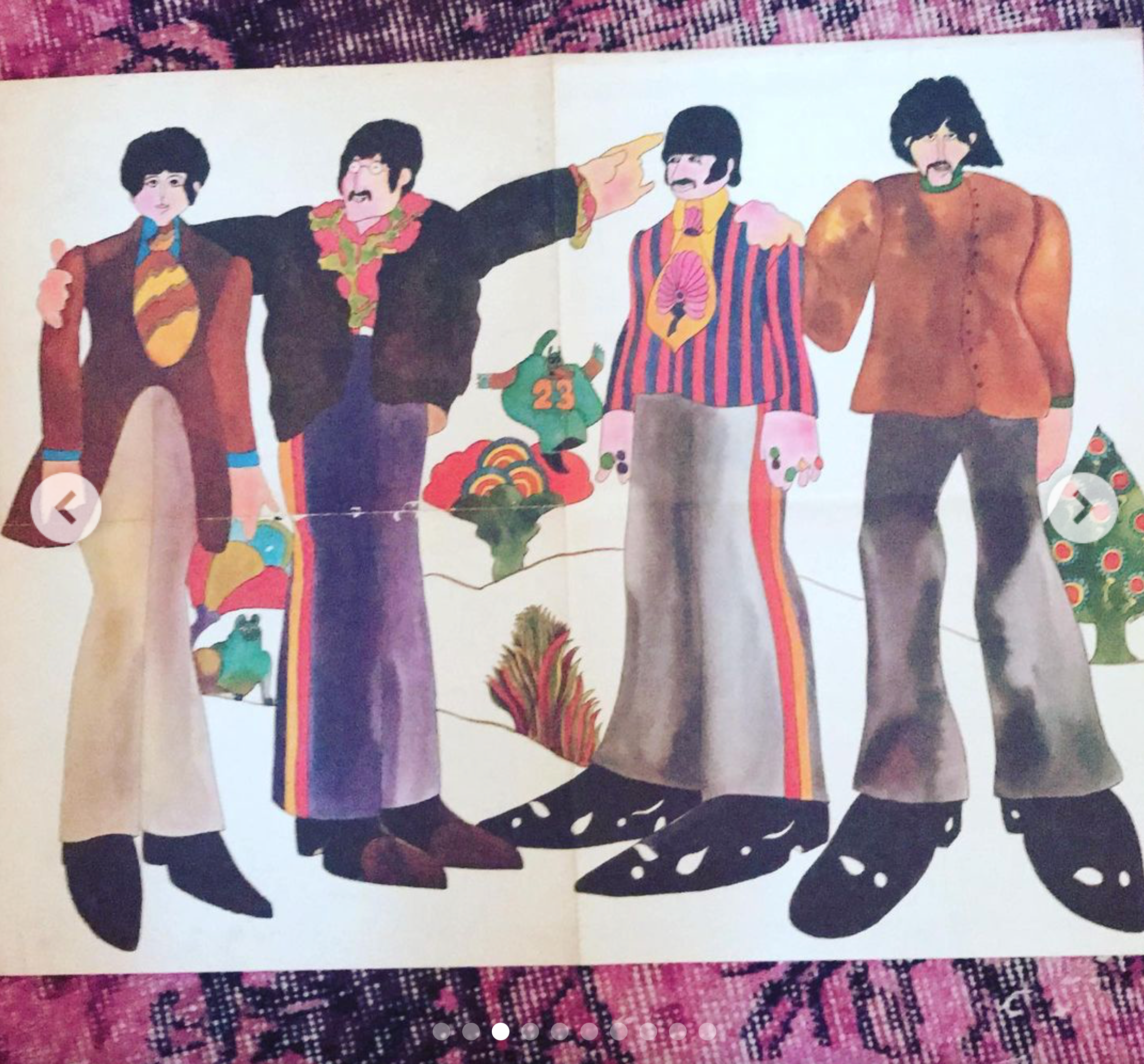 Groovy "EYE Magazine"  INSERT POSTER  The Beatles   August 1968  Original, Official  Yellow Submarine Licensed Product