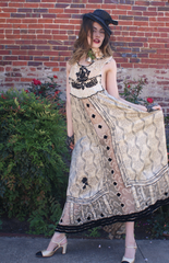 A KEIERA Backless Halter Dress Victorian Dress all Victorian Textiles Made from a Victorian Gown fabulous