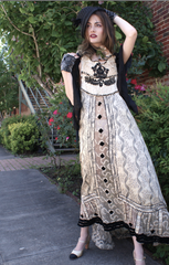 A KEIERA Backless Halter Dress Victorian Dress all Victorian Textiles Made from a Victorian Gown fabulous