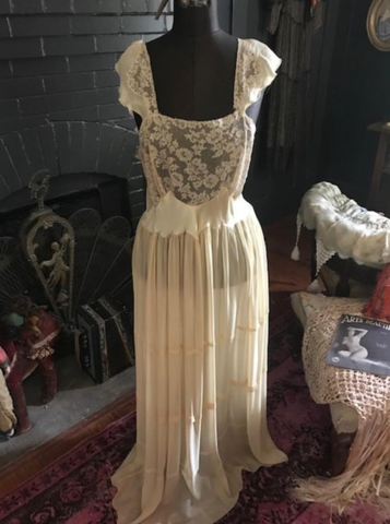 Gorgeous Pure Silk Negligee Can be worn as a dress as shown 1930s