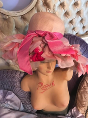 Fellini-esque Shocking Hot Pink Sixties Floral Flower Hat Fabulous